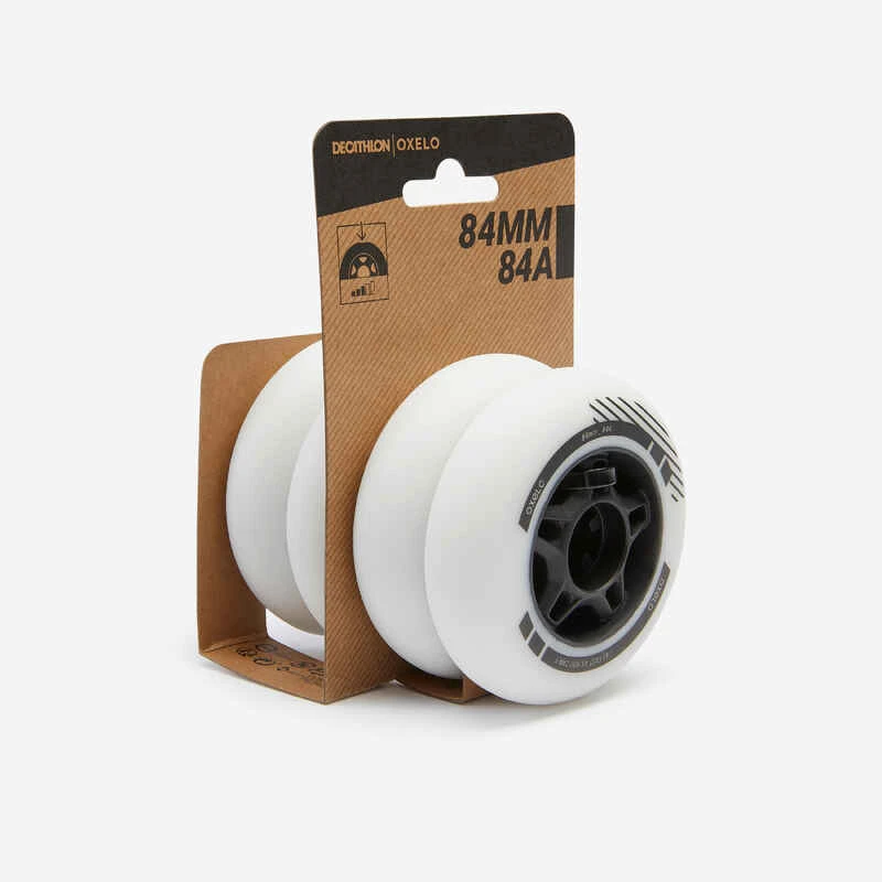 4 Roues De Roller En Ligne Fitness 84mm 84A Blanches 3 4 Roues De Roller En Ligne Fitness 84mm 84A Blanches