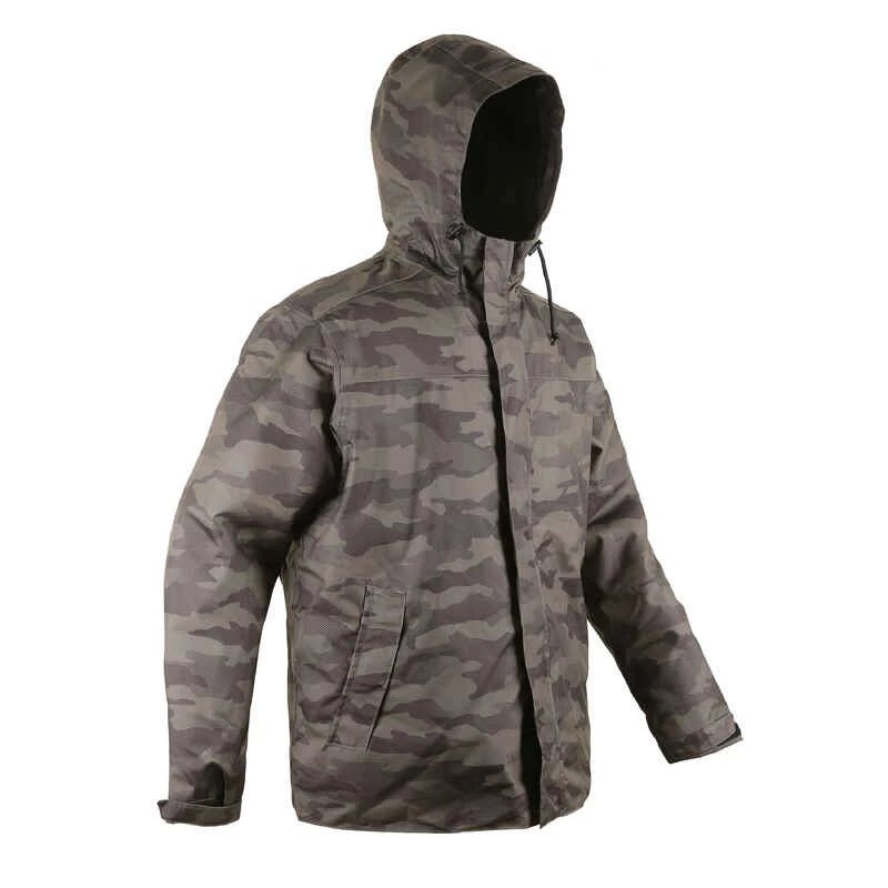 VESTE CHASSE CHAUDE IMPERMEABLE NOIRE 100 14 VESTE CHASSE CHAUDE IMPERMEABLE NOIRE 100 â Image 12