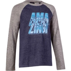 T-Shirt 500 Manches Longues Gym Garçon Imprimé Bleu Pétrole 26 T-Shirt 500 Manches Longues Gym Garçon Imprimé Bleu Pétrole -ProSportif Boutique 8394501