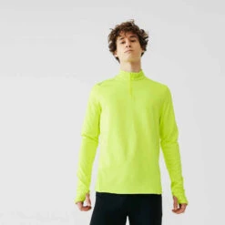 Kalenji TEE SHIRT MANCHES LONGUES RUNNING RUN WARM ORANGE -ProSportif Boutique 8487924