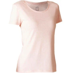 T-shirt Regular Fitness Femme - 500 Essentials Rose Chiné -ProSportif Boutique 8504547