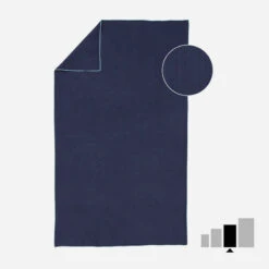 Serviette De Bain Microfibre à Rayures Bleu Taille L 80 X 130 Cm -ProSportif Boutique 8510068
