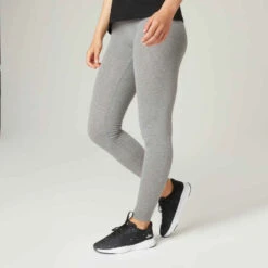 Legging Fitness Long Coton Extensible Femme - Fit+ Bordeaux Avec Imprimé -ProSportif Boutique 8511807