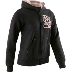 Veste Capuche Chaude 100 Fille GYM ENFANT Gris Imprimé -ProSportif Boutique 8517929