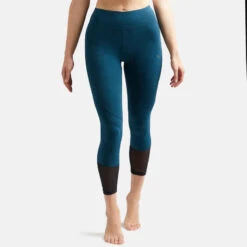 Legging Court De Sport Taille Haute 520 Femme 7/8 En Coton Bleu Canard Printé -ProSportif Boutique 8550372