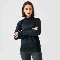 Kalenji Sweat Running à Capuche Femme - Warm Vert -ProSportif Boutique 8550679