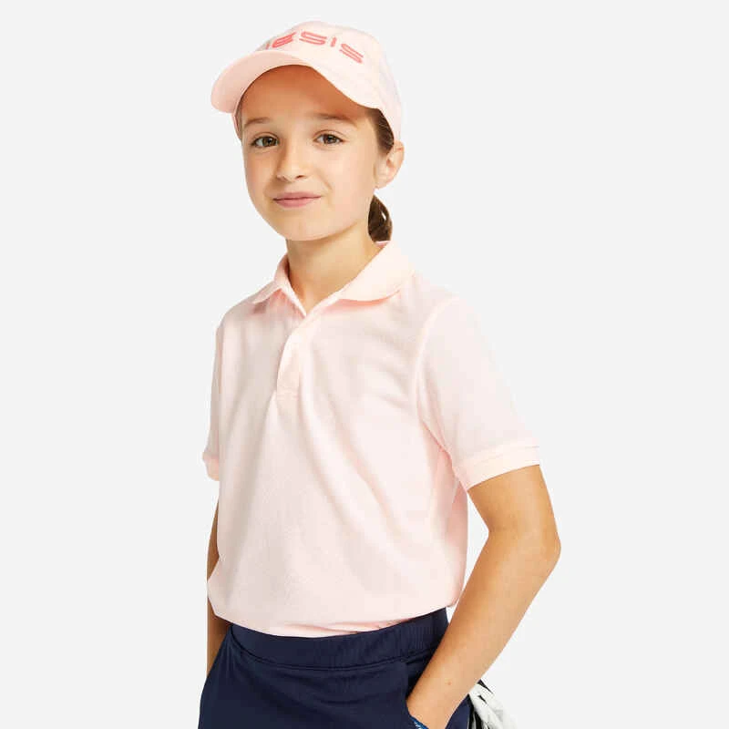 Polo De Golf Manches Courtes Enfant MW500 Rose 9 Polo De Golf Manches Courtes Enfant MW500 Rose – Image 7