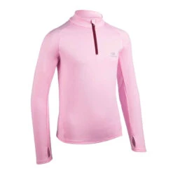 MAILLOT MANCHES LONGUES ENFANT 1/2 ZIP CHAUD - KIPRUN WARM BLEU MARINE -ProSportif Boutique 8588562