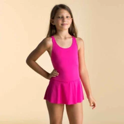 Maillot De Bain De Natation Fille 1 Pièce Vega Jupette Imprimé Rose -ProSportif Boutique 8600576