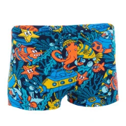 Boxer De Bain Natation Garçon - Fitib - Bleu Marine / Rouge Vermillon / Miel -ProSportif Boutique 8601275