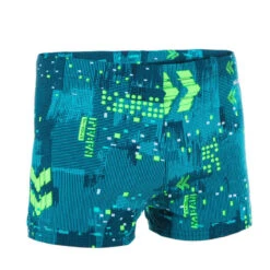 Boxer De Bain Natation Garçon - Fitib - Bleu Marine / Rouge Vermillon / Miel -ProSportif Boutique 8616090