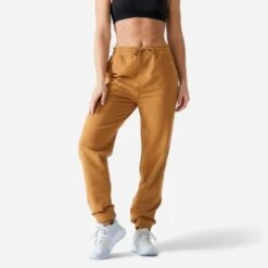 Pantalon Fitness Femme - 500 Essentials Noisette -ProSportif Boutique 8664374