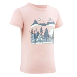 Quechua T-shirt De Randonnée - MH100 KID Rose Pâle Phosphorescent - Enfant 2-6 ANS -ProSportif Boutique 8664532
