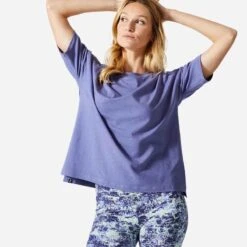 T-shirt Loose Fitness Femme - 520 Violet Raisin -ProSportif Boutique 8665578
