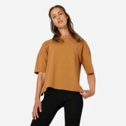 T-shirt Fitness Manches Courtes Large Coton Majoritaire Femme - 520 Noir -ProSportif Boutique 8665580