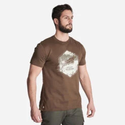 T-shirt Manches Courtes Chasse Coton Homme - 100 Chien Arrêt Vert -ProSportif Boutique 8669039