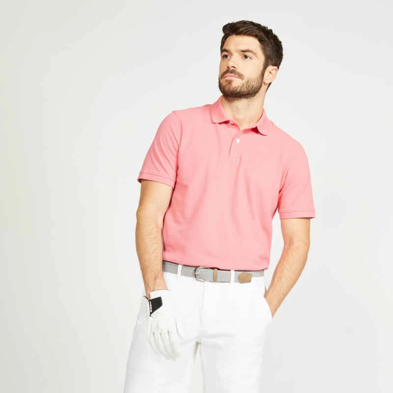 Polo De Golf Manches Courtes Homme MW500 Noisette 10 Polo De Golf Manches Courtes Homme MW500 Noisette – Image 8