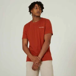 T-shirt Fitness Manches Courtes Droit Col Rond Coton Homme - 500 Gris -ProSportif Boutique 8756824