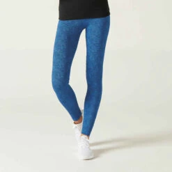 Legging Fitness Long Coton Extensible Femme - Fit+ Bordeaux Avec Imprimé -ProSportif Boutique 960612