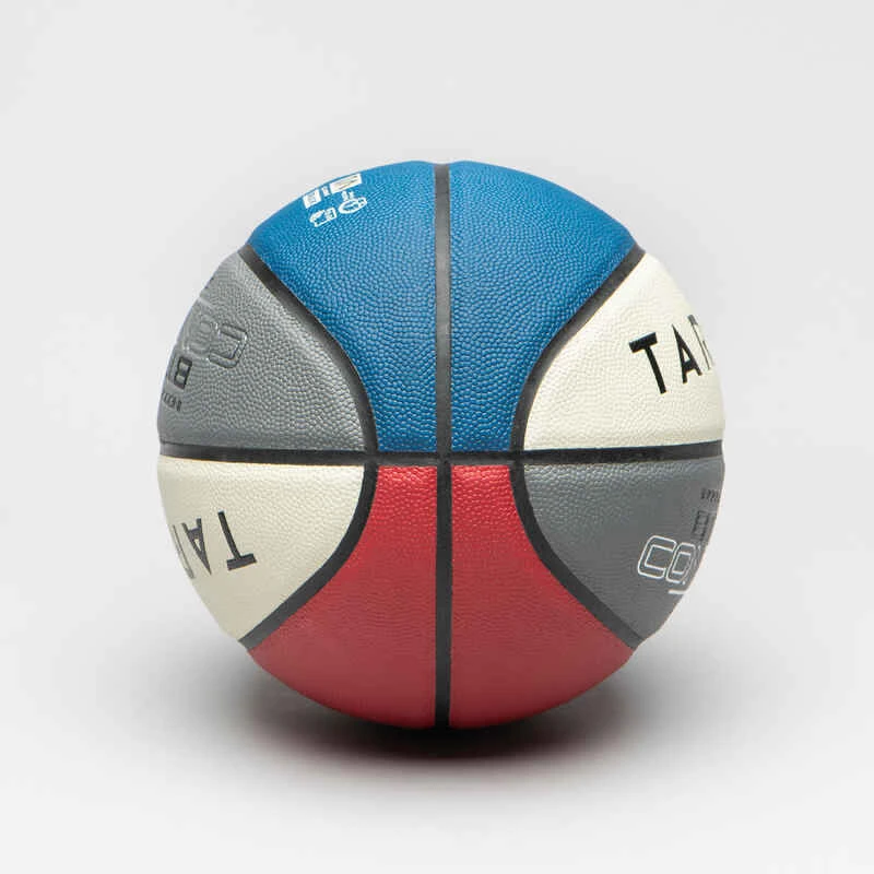 Ballon De Basketball Taille 7 - BT500 Bleu Blanc Rouge 5 Ballon De Basketball Taille 7 - BT500 Bleu Blanc Rouge – Image 3