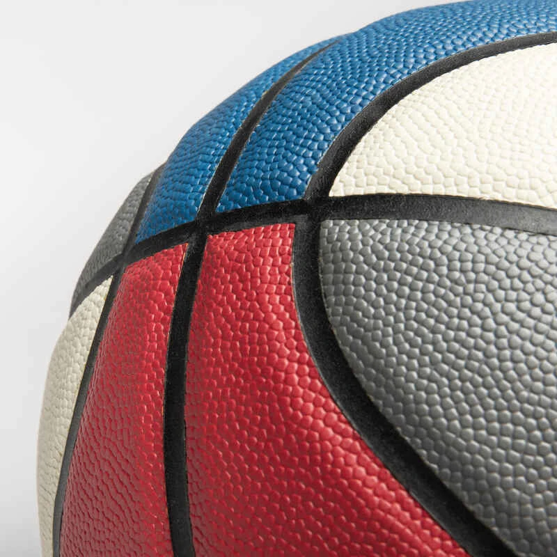 Ballon De Basketball Taille 7 - BT500 Bleu Blanc Rouge 7 Ballon De Basketball Taille 7 - BT500 Bleu Blanc Rouge – Image 5