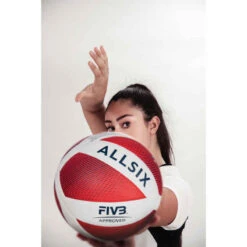 Ballon De Volley-ball V900 Blanc/rouge -ProSportif Boutique ballon de volley ball fivb v900 blancslashrouge 2
