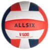 Ballon De Volley-ball V500 Blanc, Bleu Et Rouge -ProSportif Boutique ballon de volley ball v500 blanc bleu et rouge