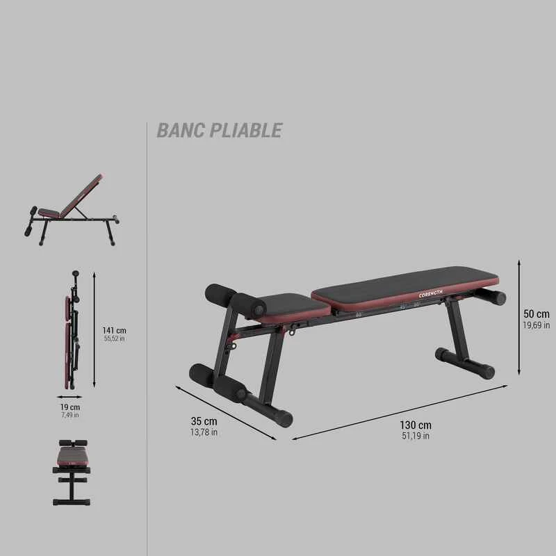 CORENGTH BANC MUSCULATION PLIABLE Incliné Décliné Abdominaux 16 CORENGTH BANC MUSCULATION PLIABLE Incliné Décliné Abdominaux – Image 14