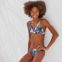 BAS DE MAILLOT DE BAIN REVERSIBLE FILLE 500 NOIR -ProSportif Boutique bas de maillot de bain reversible fille 500 noir 4