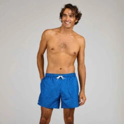 Boardshort Surf 100 15" Eco MICROTIF BLUE -ProSportif Boutique boardshort surf 100 15quote homme eco pop stripe bleu 2