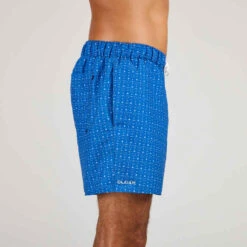 Boardshort Surf 100 15" Eco MICROTIF BLUE -ProSportif Boutique boardshort surf 100 15quote homme eco pop stripe bleu 3