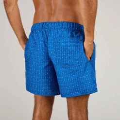 Boardshort Surf 100 15" Eco MICROTIF BLUE -ProSportif Boutique boardshort surf 100 15quote homme eco pop stripe bleu 4