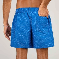 Boardshort Surf 100 15" Eco MICROTIF BLUE -ProSportif Boutique boardshort surf 100 15quote homme eco pop stripe bleu 5