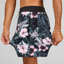 Boardshort Surf 500 17" HIBISCO CORAL -ProSportif Boutique boardshort surf 500 17quote homme good bleu 5
