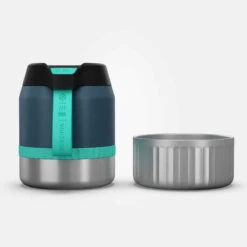Quechua Boîte Alimentaire MH500 Isotherme Randonnée Inox 0,8L Bleu Avec Bol -ProSportif Boutique boite alimentaire mh500 isotherme randonnee inox 08l kaki avec bol 2