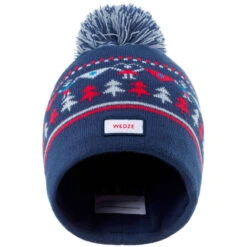 WEDZE BONNET DE SKI ENFANT - JACQUARD - BLEU MARINE -ProSportif Boutique bonnet de ski enfant jacquard bleu marine 2