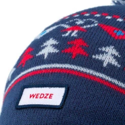 WEDZE BONNET DE SKI ENFANT - JACQUARD - BLEU MARINE -ProSportif Boutique bonnet de ski enfant jacquard bleu marine 5