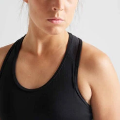 Brassière Fitness Maintien Léger 100 Noire -ProSportif Boutique brassiere fitness cardio training femme noire 100 4