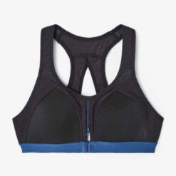 Kalenji BRASSIERE RUNNING ZIP MAINTIEN ELEVE -ProSportif Boutique brassiere running zip grise pourpre 10
