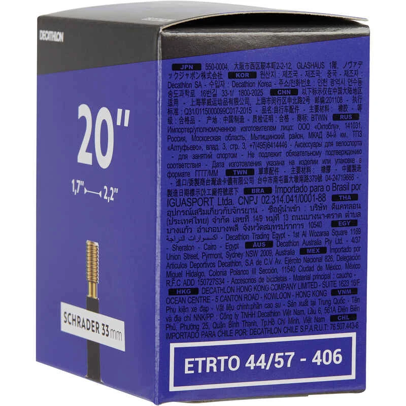 CHAMBRE A AIR 20 POUCES SECTION 1,7 A 2,2 VALVE SCHRADER 4 CHAMBRE A AIR 20 POUCES SECTION 1,7 A 2,2 VALVE SCHRADER – Image 2