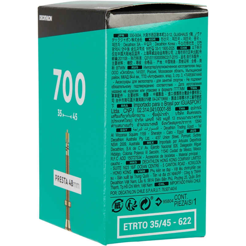 CHAMBRE A AIR 700X35/45 VALVE PRESTA 48MM 4 CHAMBRE A AIR 700X35/45 VALVE PRESTA 48MM – Image 2