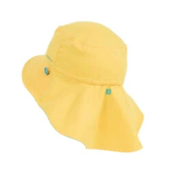 Chapeau Anti UV Bébé Réversible Jaune Et Bleu Imprimé SAVANE -ProSportif Boutique chapeau anti uv bebe reversible bleu et imprime palmiers 6