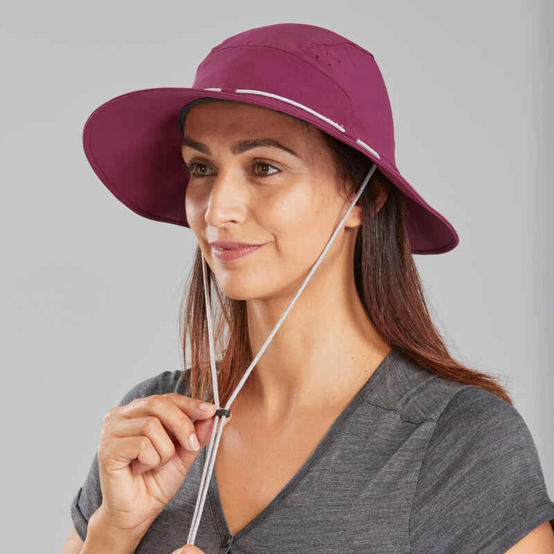 CHAPEAU TREKKING ANTI-UV FEMME - MT500 - VIOLET 4 CHAPEAU TREKKING ANTI-UV FEMME - MT500 - VIOLET – Image 2