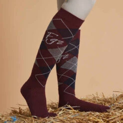 Chaussettes D'équitation 500 Adulte Motifs Graph Bourgogne/noir -ProSportif Boutique chaussettes d equitation 500 adulte motifs graph bourgogneslashnoir 5