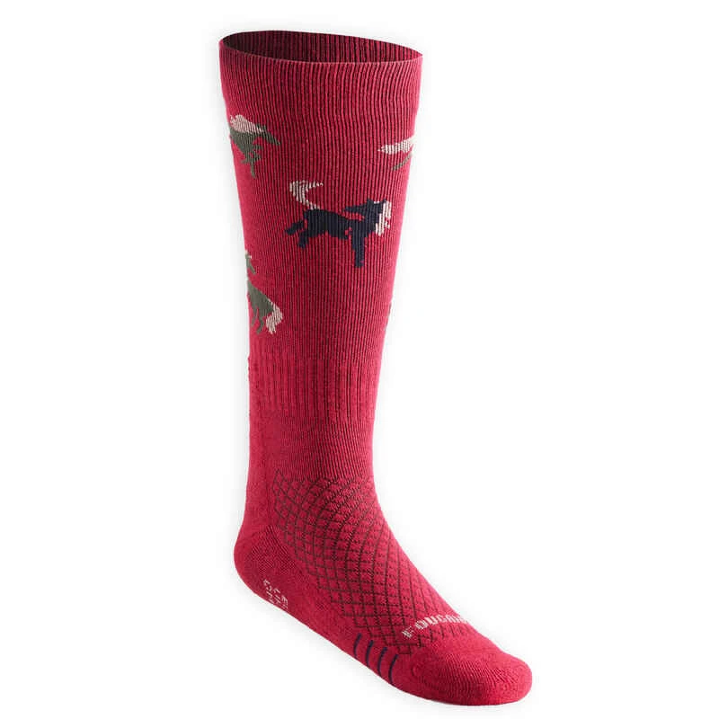 Chaussettes D'équitation Enfant SKS 500 Motifs Poneys Marine Et Rose. 8 Chaussettes D'équitation Enfant SKS 500 Motifs Poneys Marine Et Rose. – Image 6