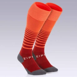 Kipsta Chaussettes De Football VIRALTO SOLO Rayées Rouge Et Orange -ProSportif Boutique chaussettes de football adulte f500 noir 3