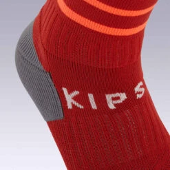 Kipsta Chaussettes De Football VIRALTO SOLO Rayées Rouge Et Orange -ProSportif Boutique chaussettes de football adulte f500 noir 7