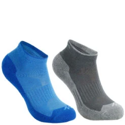 Quechua 2 Paires De Chaussettes De Randonnée Enfant MH100 Bleues/grises -ProSportif Boutique chaussettes de randonnee enfant mh100 tiges mid bleuslashgris lot de 2 paires 5