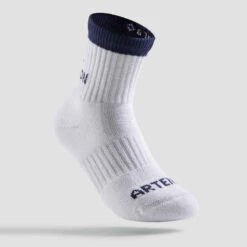 CHAUSSETTES DE SPORT ENFANT HAUTES ARTENGO RS 500 MARINE BLANC NOIR LOT DE 3 -ProSportif Boutique chaussettes de sport enfant hautes artengo rs 500 marine blanc noir lot de 3 2
