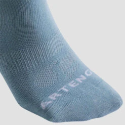 Artengo Chaussettes De Sport Mi-Hautes RS 160 Lot De 3 - Bleu/Gris/Vert Logo -ProSportif Boutique chaussettes de tennis mi hautes artengo rs 160 noir lot de 3 13